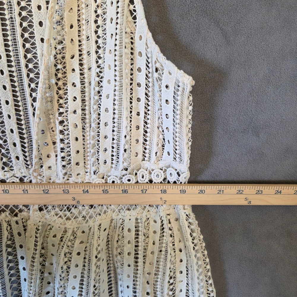 Cato Long Sleeveless Lace Vest Women's XL Boho Layering Ruffle Cottagecore - Picture 13 of 14